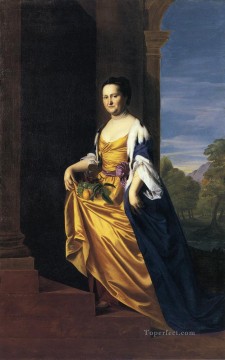 ジョン・シングルトン・コプリー Painting - ジェレマイア・リー夫人 マーサ・スウェット植民地時代のニューイングランドの肖像画 ジョン・シングルトン・コプリー